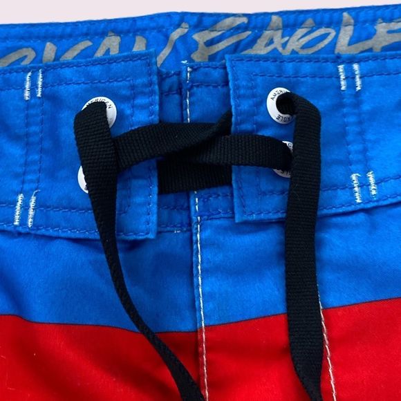 Red and Blue Striped American Eagle Outfitters Board Shorts - Size M - Picture 9 of 10
